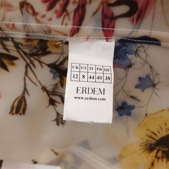 ERDEM Charlotta Multicolor Semi-Sheer Floral Trench Coat - Picture 13 of 14